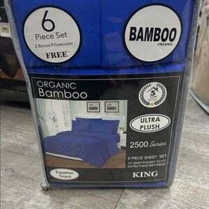 BAMBOO Organic Deep Blue King Sheet Set